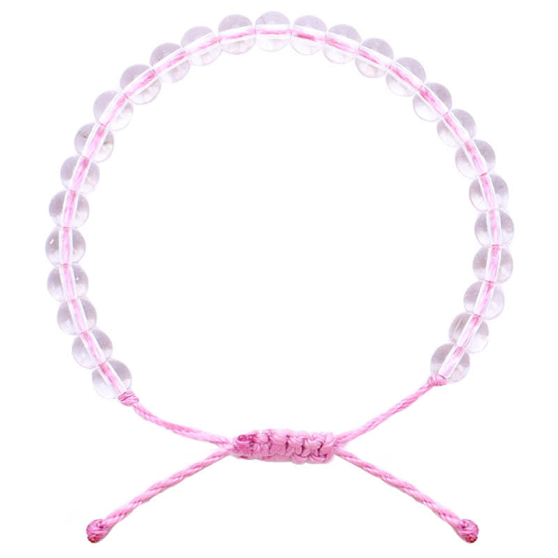 Bracelet réglable en perles de verre tressées faites à la main
