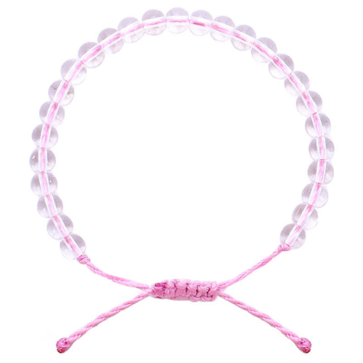 Bracelet réglable en perles de verre tressées faites à la main