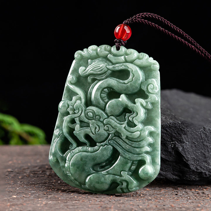 Buddha Stones en jade et dragon du zodiaque chinois