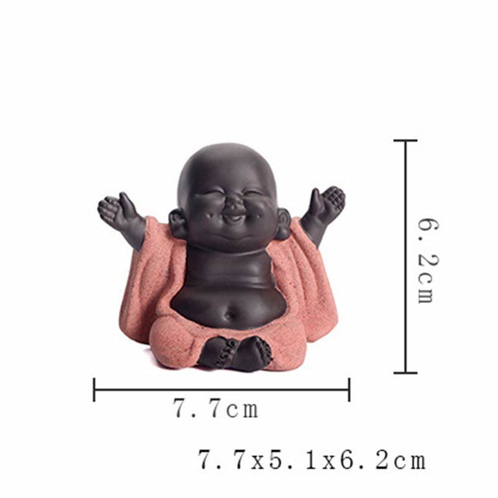 Buddha Stones Toujours Souriant Bouddha Rieur Richesse Chance Argile Violette Statue Maitreya Décoration - image 7