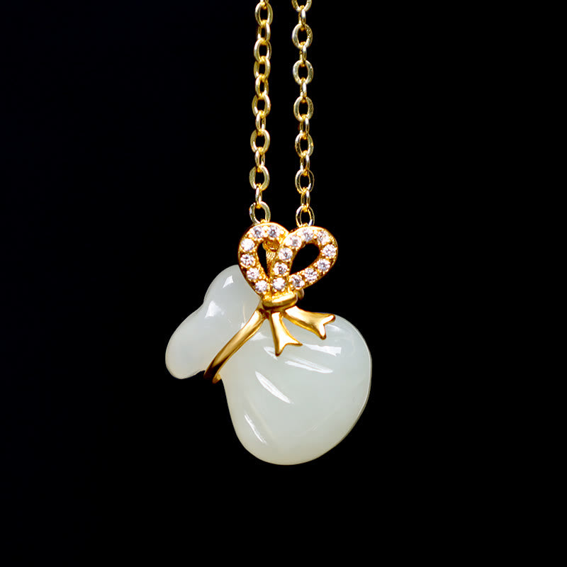 Collier pendentif porte-bonheur en jade blanc naturel Hetian Buddha Stones