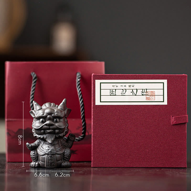 Figurine en argile violette Buddha Stones bonheur et une richesse - Petit Roi Dragon - Noir (Coffret cadeau) - image 22