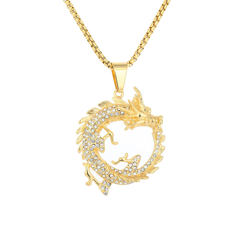 Collier pendentif de réussite avec motif de dragon du zodiaque chinois et Buddha Stones - image 6