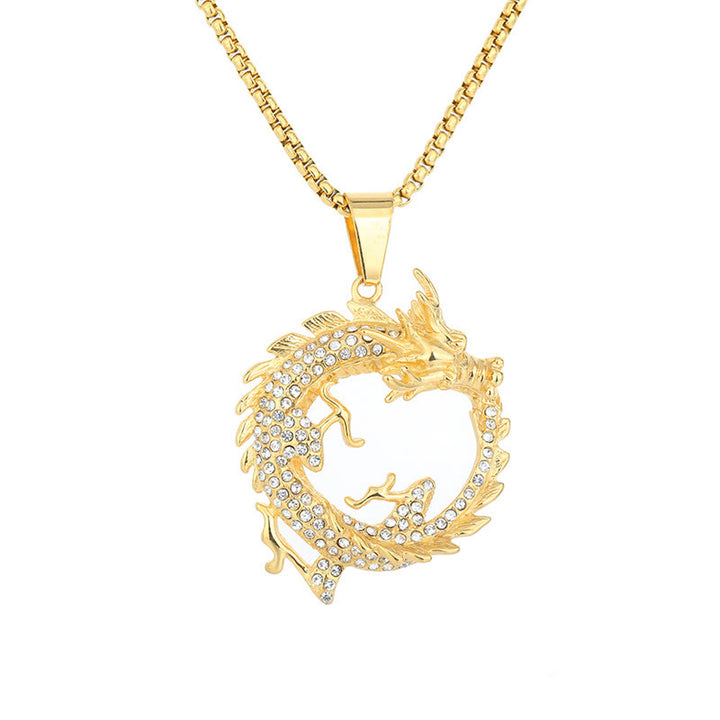 Collier pendentif de réussite avec motif de dragon du zodiaque chinois et Buddha Stones - image 6