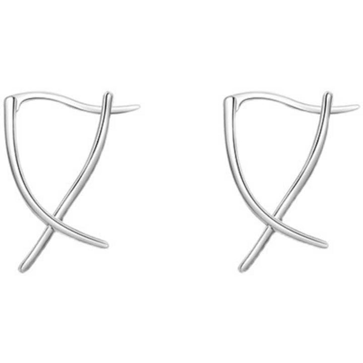 Boucles d'oreilles créoles porte-bonheur à motif géométrique croisé