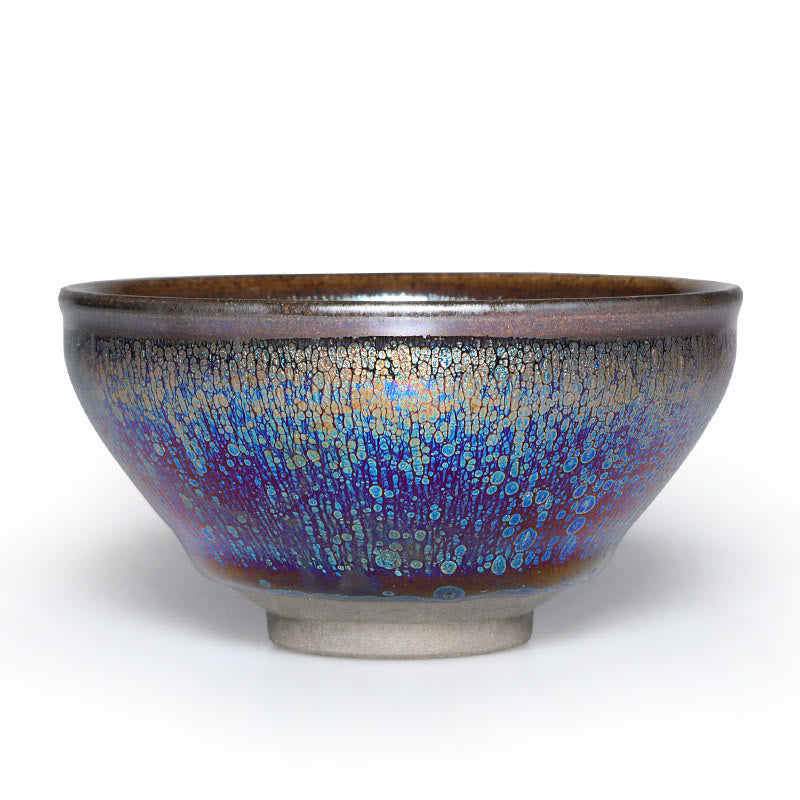 Tasse à thé en céramique émaillée colorée bleue de Jianzhan de pierres de Buddha Stones tasse à thé Kung Fu Tenmoku avec boîte-cadeau