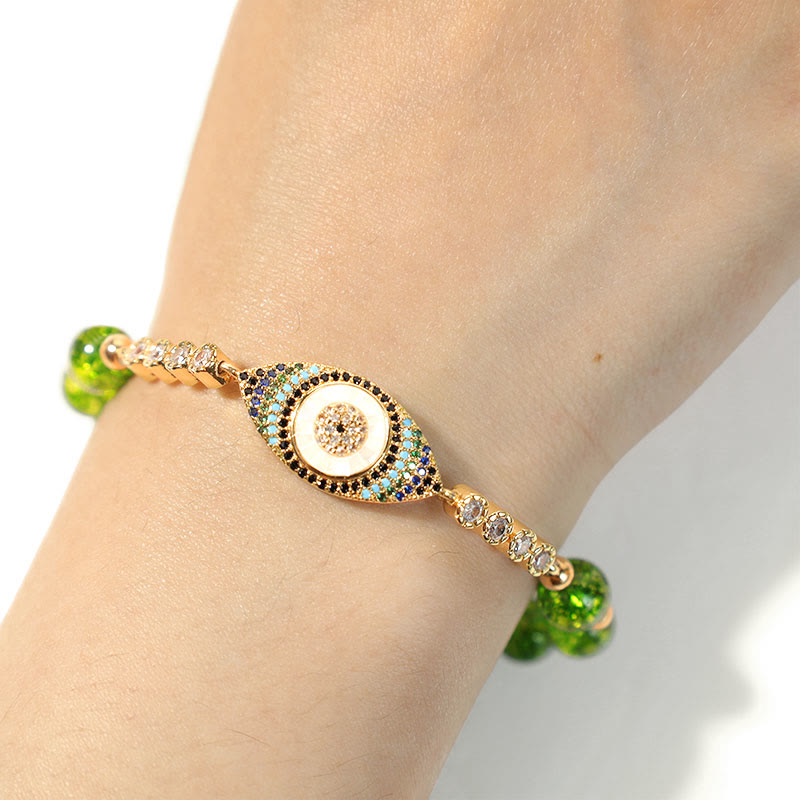 Bracelet d'abondance contre le mauvais œil en péridot naturel Buddha Stones - image 4