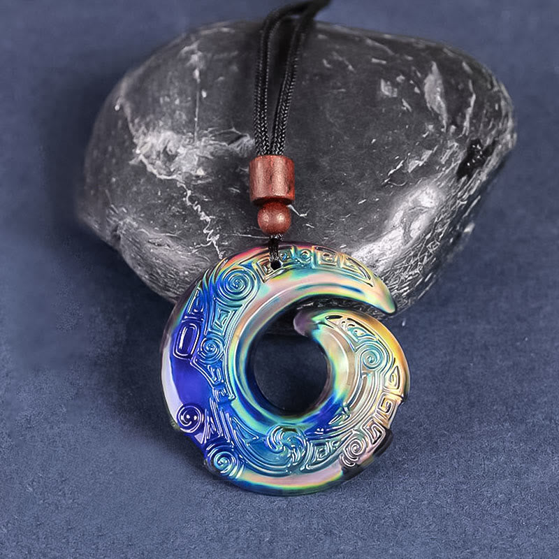Le changement de couleur améliore la chance et le motif de conception du pendentif en cristal Liuli