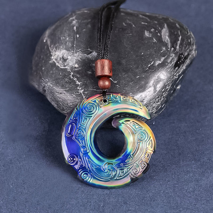 Le changement de couleur améliore la chance et le motif de conception du pendentif en cristal Liuli