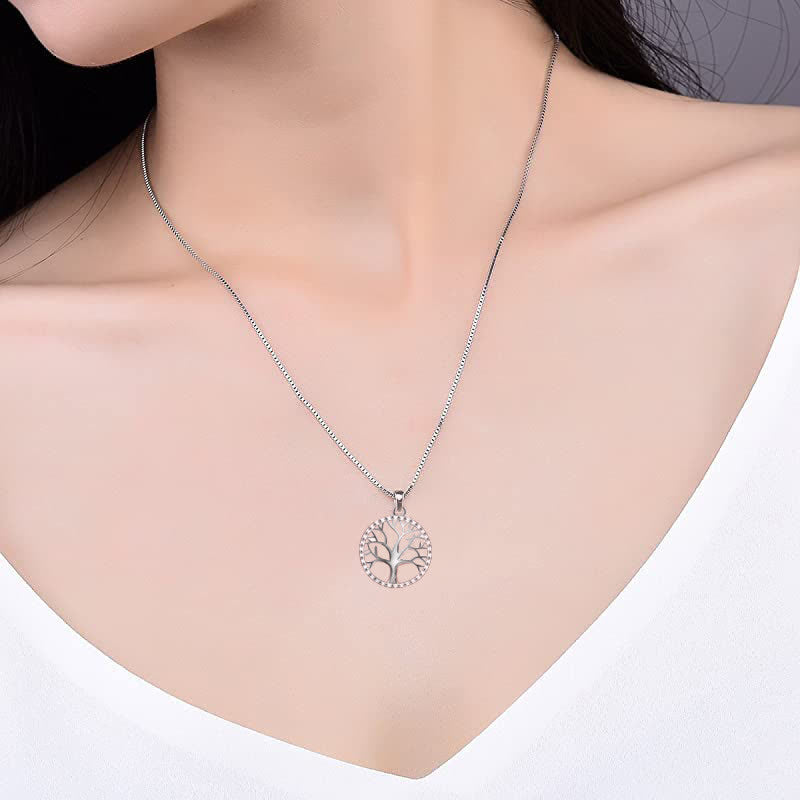 Collier pendentif création arbre de vie en argent sterling 925 avec Buddha Stones - image 3