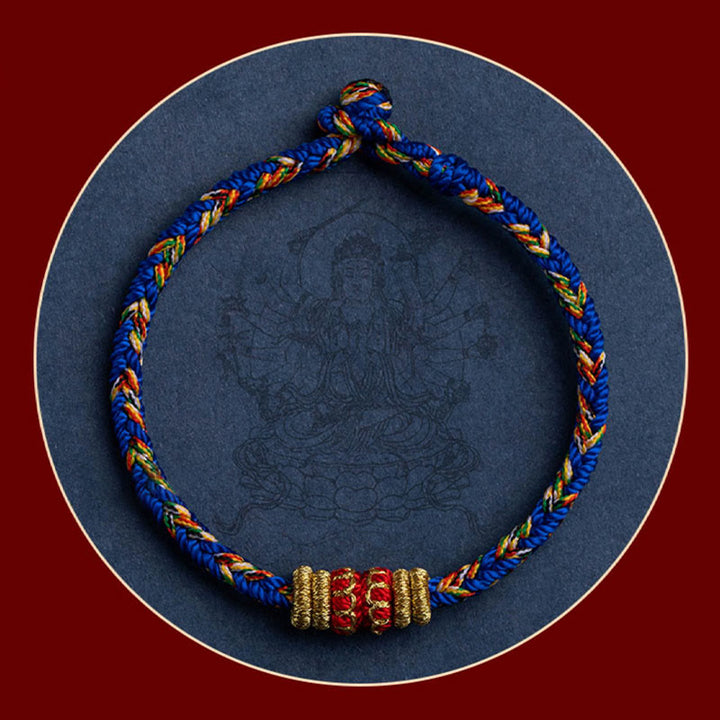 Bracelet en corde tressée fait main en Buddha Stones du zodiaque chinois du Tibet