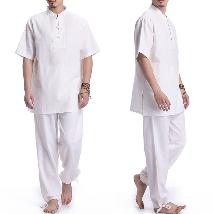 Ensemble de vêtements en coton et lin pour homme Buddha Stones, méditation spirituelle zen, prière - image 12