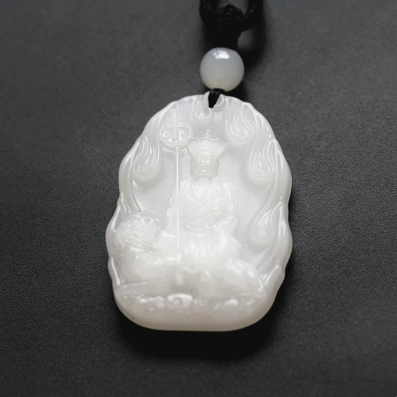 Collier pendentif amulette de sérénité en cristal Buddha Stones Liuli Ksitigarbha