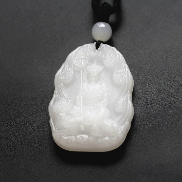 Collier pendentif amulette de sérénité en cristal Buddha Stones Liuli Ksitigarbha