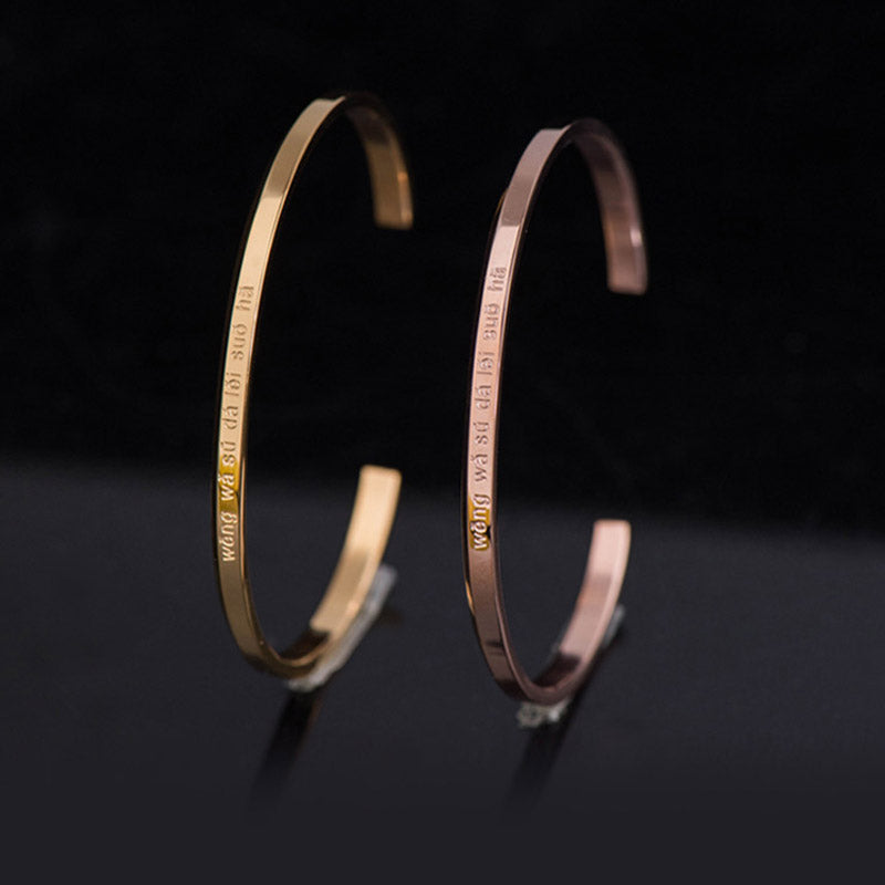 Bracelet de protection et de bénédiction en acier titane gravé avec six mots vrais de Buddha Stones