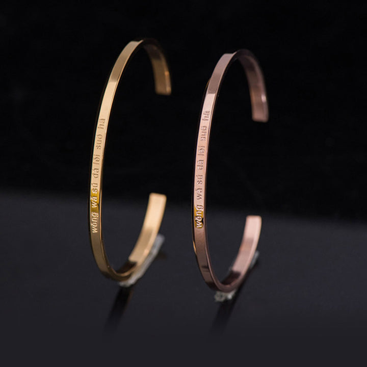 Bracelet de protection et de bénédiction en acier titane gravé avec six mots vrais de Buddha Stones