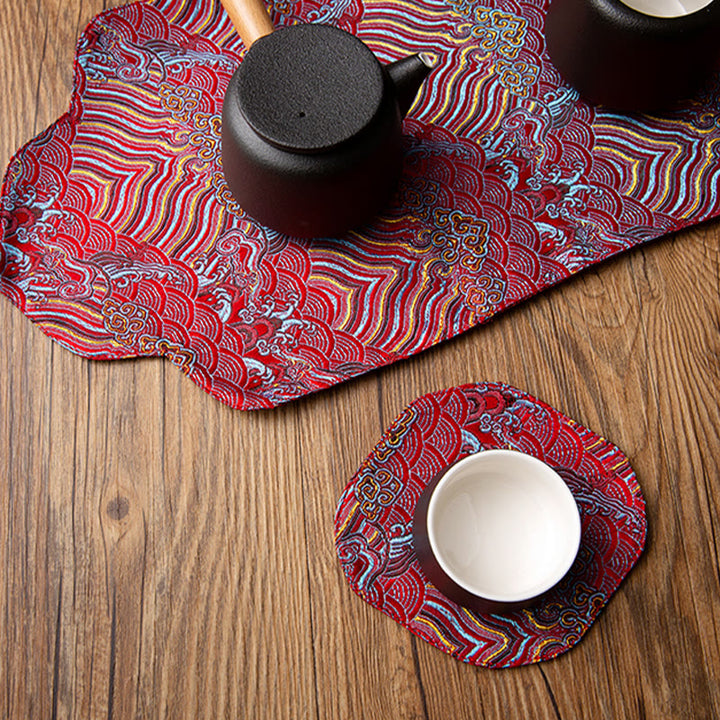 Buddha Stones , vagues de la mer, dessous de verre pour tasse à thé, tapis à thé Kung Fu