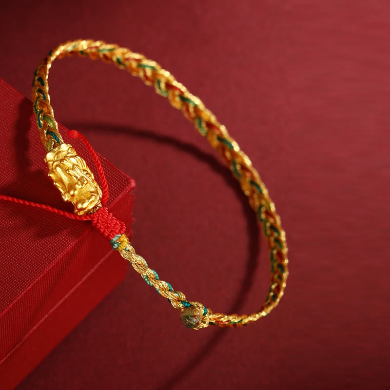 Bracelet tressé sculpté à la main en Buddha Stones Année du Dragon
