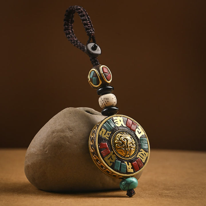 Buddha Stones tibétain Om Mani Padme Hum Bodhi graine paix porte-clés