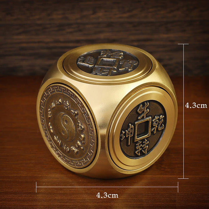Buddha Stones Quatre Bêtes Feng Shui Yin Yang Bagua Pièce de Cuivre Harmonie Décoration Rotative