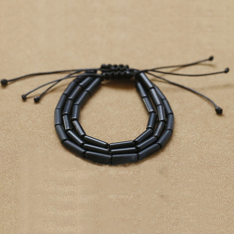 Bracelet de protection et de soutien en perles d'onyx noir Buddha Stones