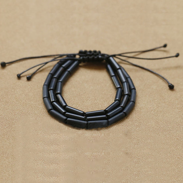 Bracelet de protection et de soutien en perles d'onyx noir Buddha Stones