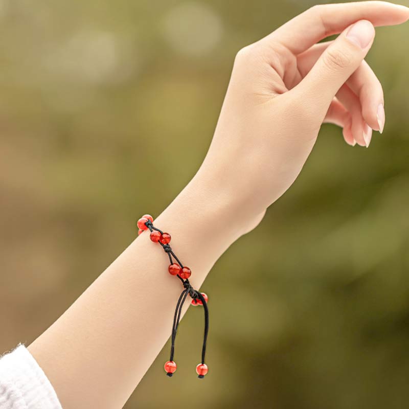 Bracelet calme en agate rouge, agate mousse et cinabre de Buddha Stones