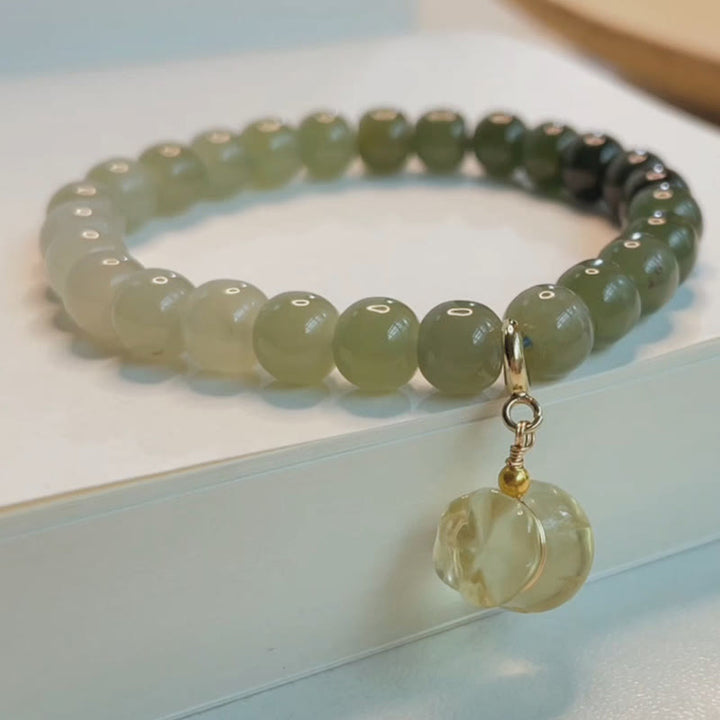 Bracelet porte-bonheur en perles de jade Hetian naturel Buddha Stones