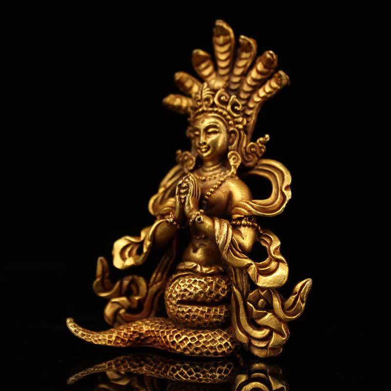 Statue décorative en cuivre de protection du bodhisattva Nagarjuna - image 2