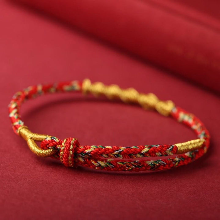 Bracelet tressé en Buddha Stones fait à la main avec symbole du zodiaque chinois et protection du Bouddha