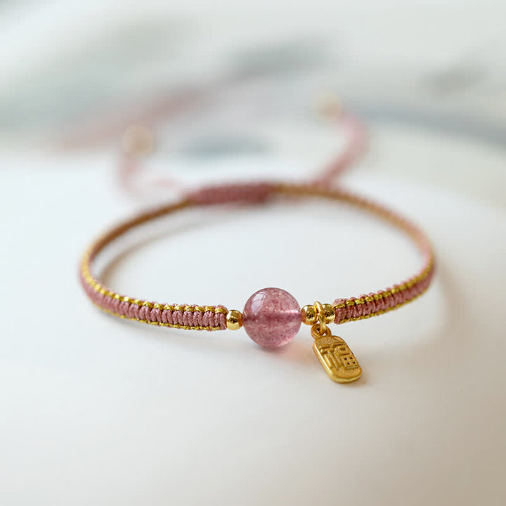 Bracelet en corde de confiance calme et agate rouge en jade et lotus avec Buddha Stones