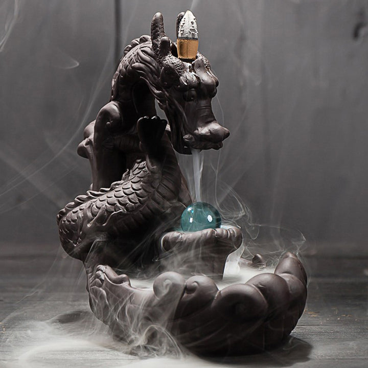 Brûleur d'encens tibétain en Buddha Stones pour protection du dragon