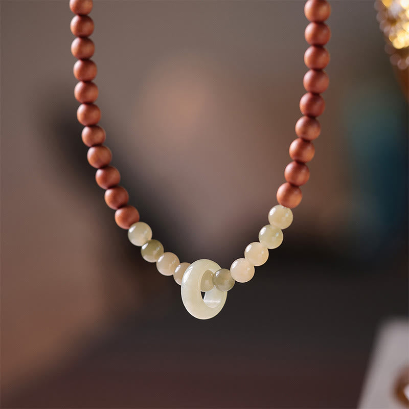 Bracelet double tour de protection en jade Hetian et bois de santal avec Buddha Stones