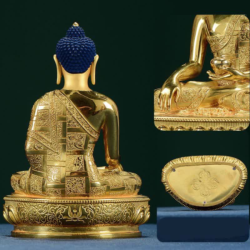 Statue en cuivre de l'illumination de Bouddha Shakyamuni, décoration pour la maison - image 4