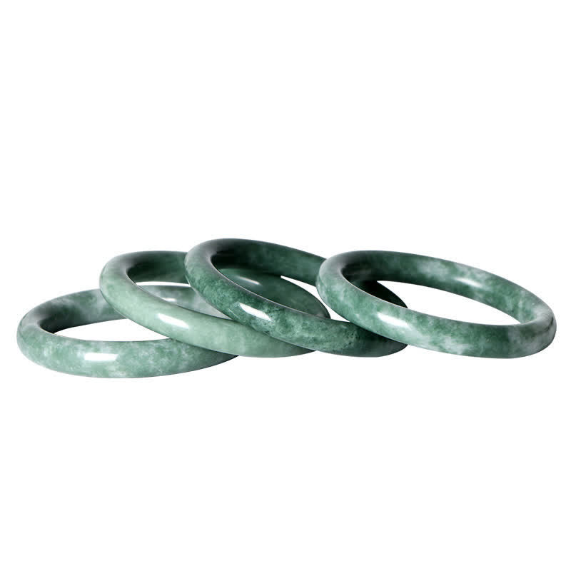 Bracelet jonc en jade naturel Buddha Stones pour la chance et l'abondance