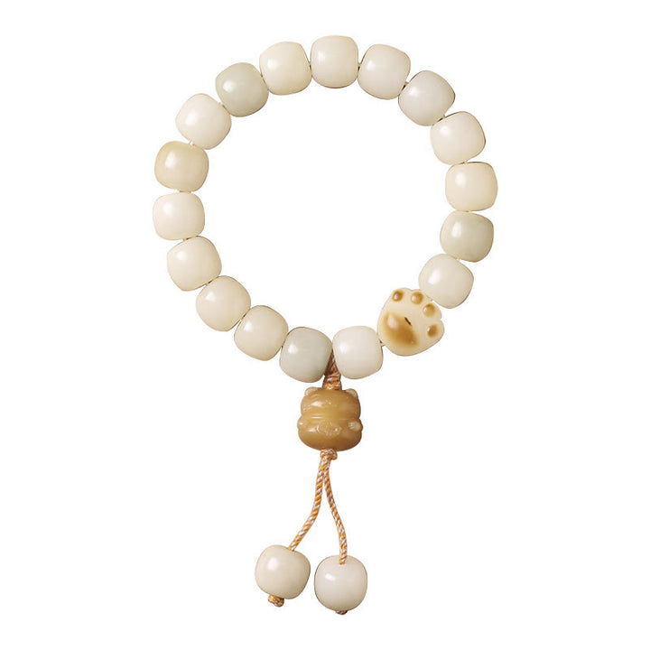 Bracelet de paix en forme de patte de chat avec graines de Bodhi et chat porte-bonheur en Buddha Stones - image 10