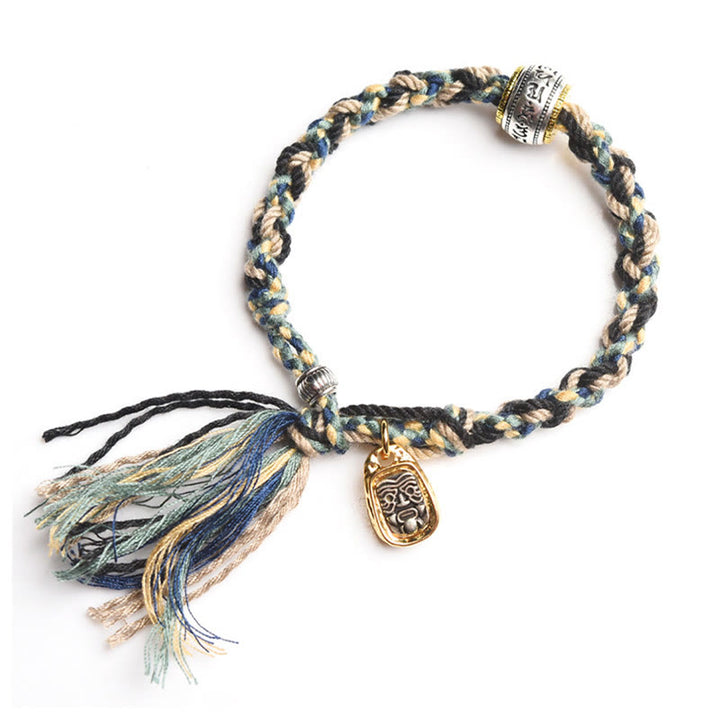 Buddha Stones Zakiram Déesse de la richesse Om Mani Padme Hum Bracelet fait main pour la paix
