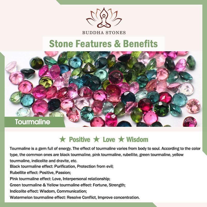 Bracelet à breloques positives en forme de gourde Buddha Stones en tourmaline colorée naturelle et papillon