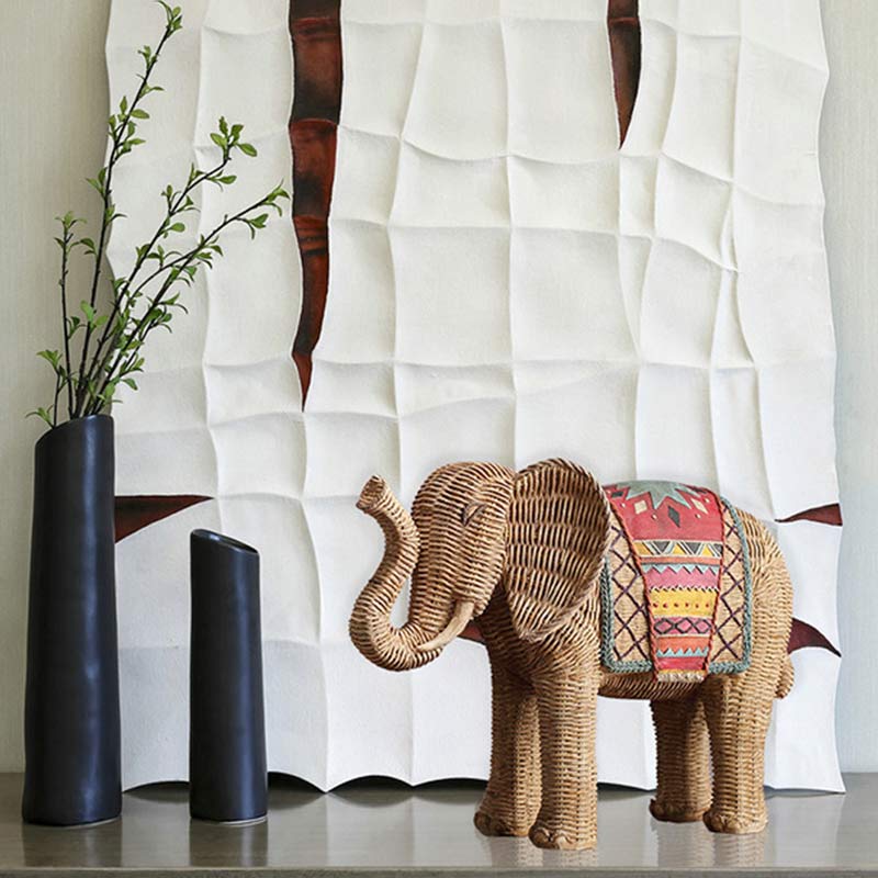 Éléphant en résine Sagesse Richesse Décoration de la maison