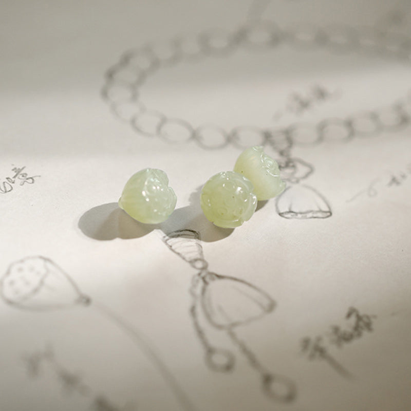 Bracelet de protection lotus en agate blanche et jade