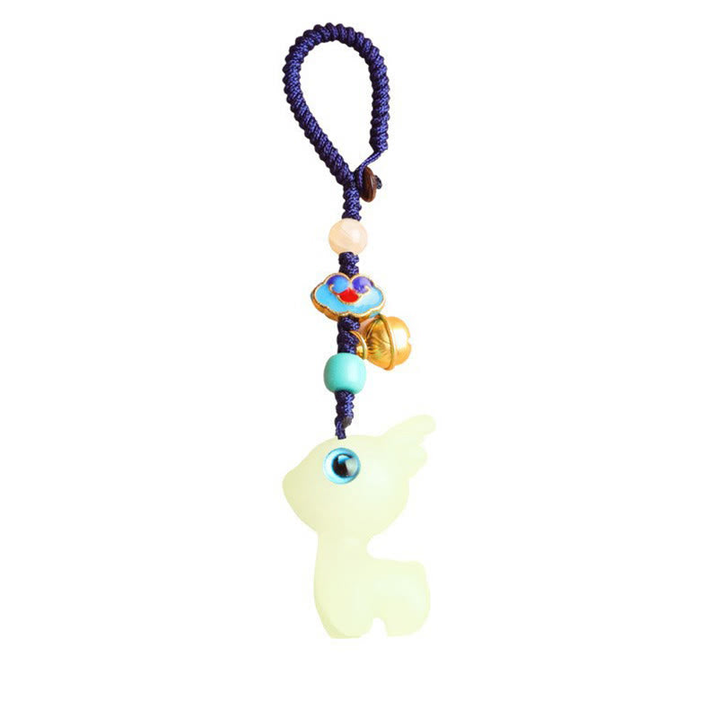 Porte-clés lumineux en forme de cerf porte-bonheur en Buddha Stones, mini et mignon, décoration à suspendre pour téléphone et voiture