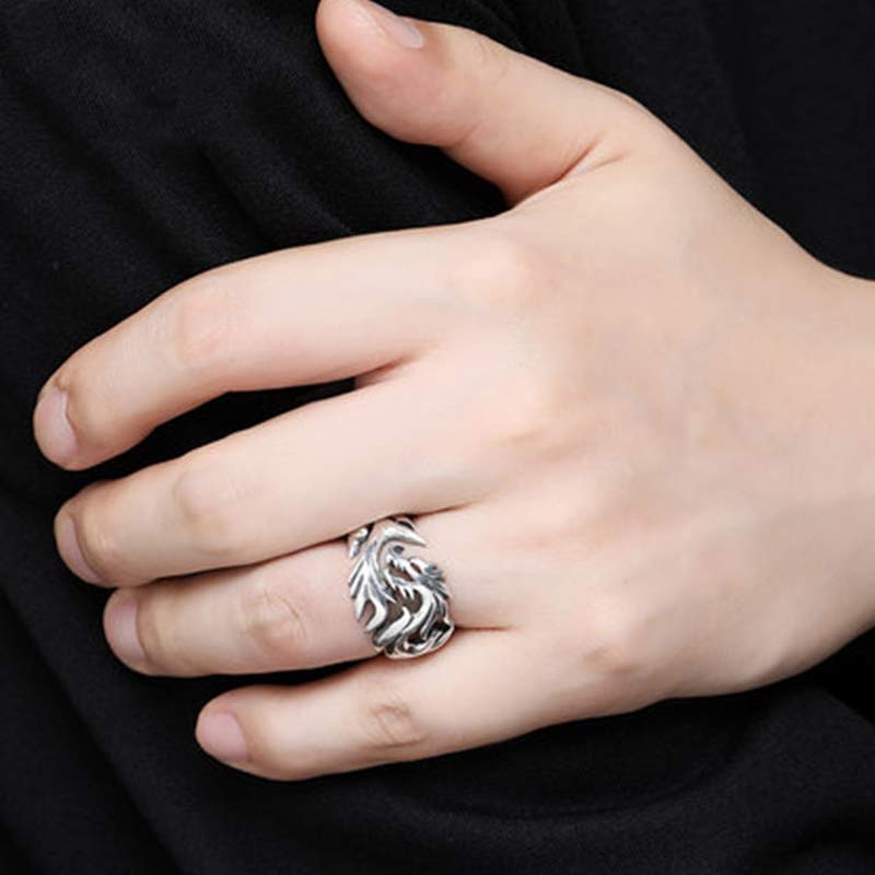Bague ajustable avec force de protection et motif dragon et Buddha Stones - image 3