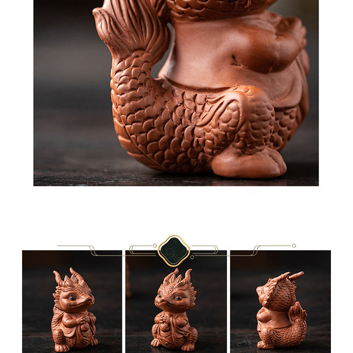 Figurine en argile violette Buddha Stones bonheur et une richesse