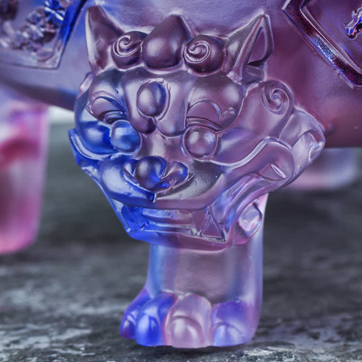 Buddha Stones Feng Shui Dragon de Bon augure Fait à la Main Cristal Liuli Pièce d'Art Rotative Décoration de Bureau à Domicile Chanceuse - image 4