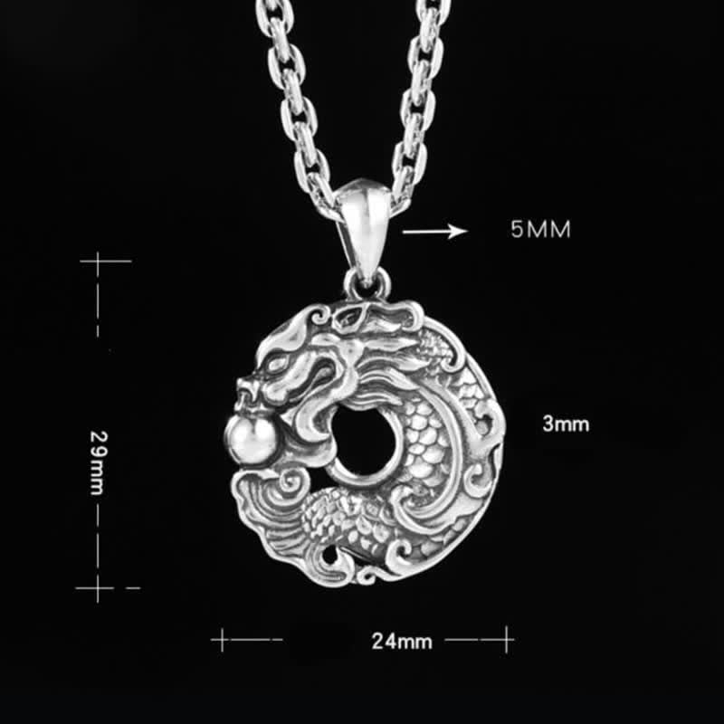Collier pendentif en Buddha Stones avec boucle de paix et poisson Koi et dragon - image 14