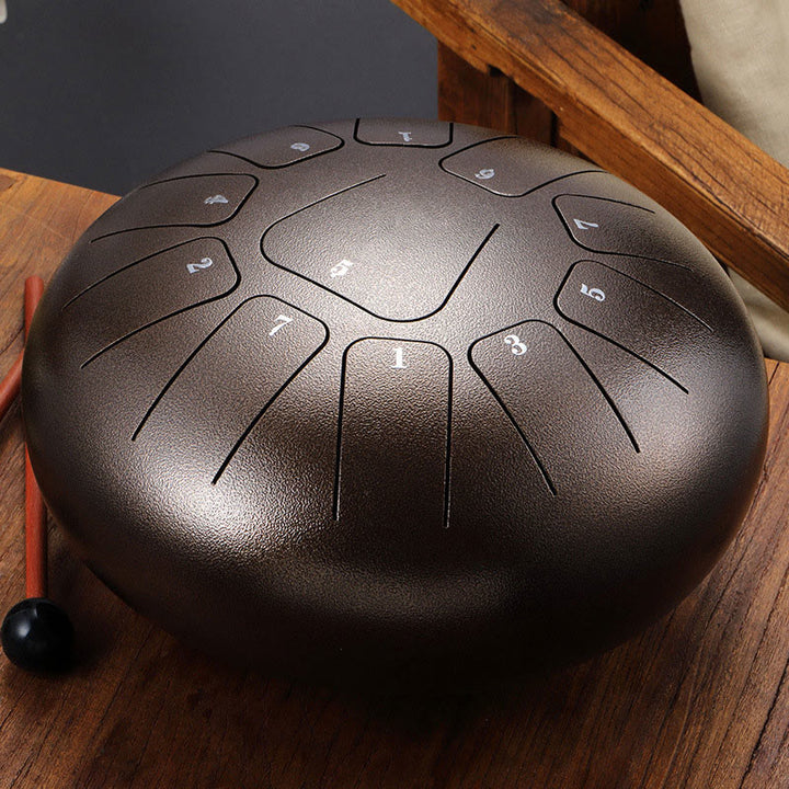 Buddha Stones Steel Tongue Drum Kit de batterie de yoga de méditation de pleine conscience de guérison sonore 11 notes 8 pouces