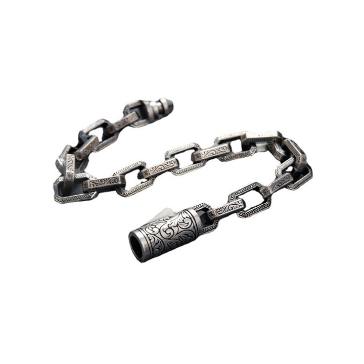 Bracelet énergétique porte-bonheur gravé avec motif floral de la dynastie Tang vintage Buddha Stones