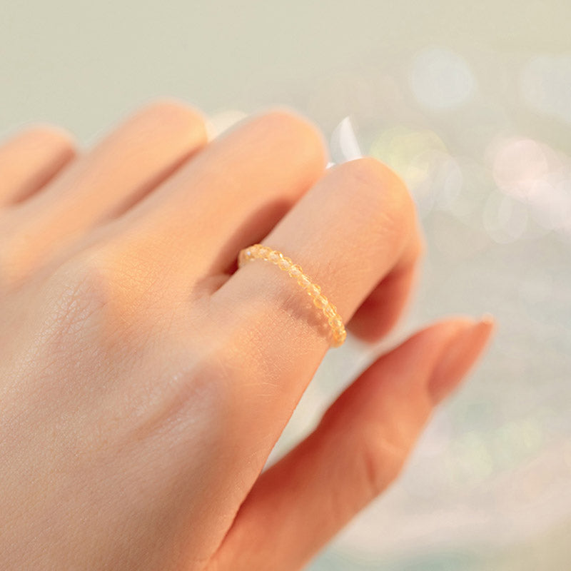 Bague de prospérité et de bonheur en citrine naturelle avec Buddha Stones - image 2