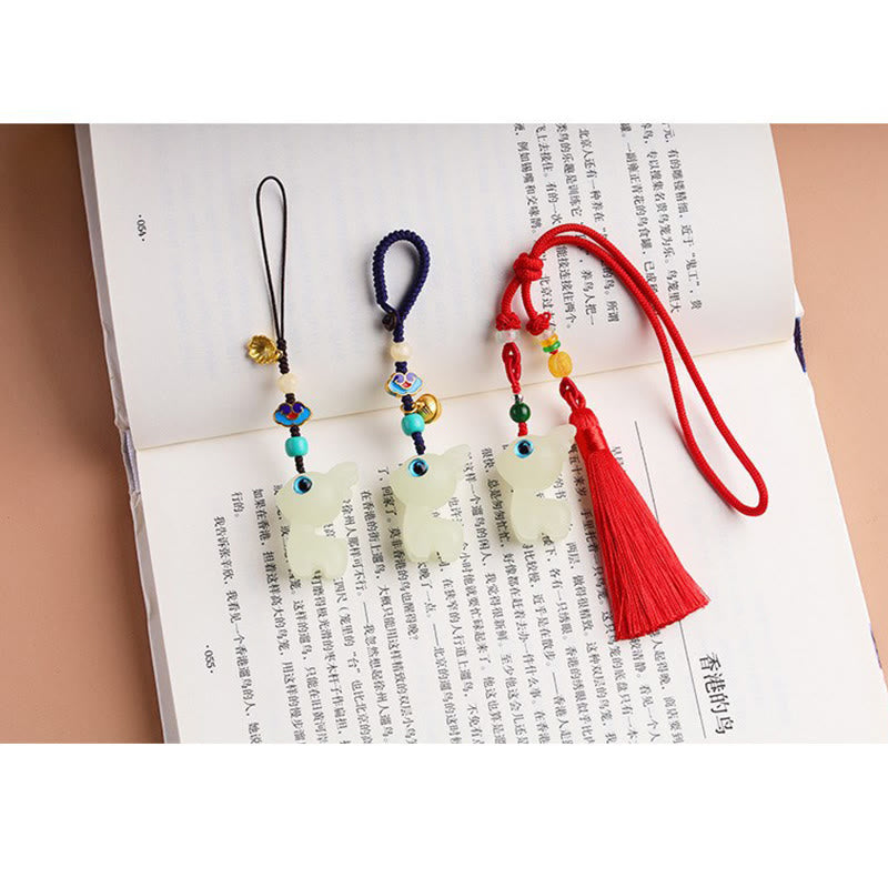 Porte-clés lumineux en forme de cerf porte-bonheur en Buddha Stones, mini et mignon, décoration à suspendre pour téléphone et voiture