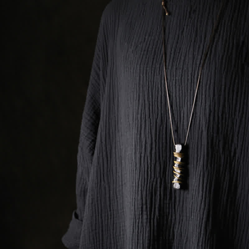 Collier pendentif en Buddha Stones, bois d'ébène du Tibet et laiton, symbole d'équilibre et de paix. - image 11
